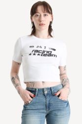 Miss Tee Crop T-Shirt - White XS Damen