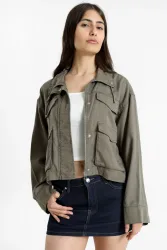 Only ONLY ZANZI leichte Jacke - Smokey Olive M Damen