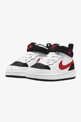 Nike Court Borough 2 Baby Sneaker - White + University Red + Black EU22