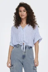 Only Paula Bluse aus Seersucker - Cloud Dancer + Balsam Green M Damen