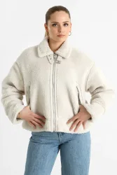 Only Michelle Teddy Jacke - Pumice Stone XS Damen