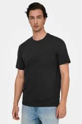 Only & Sons ONSKIAN T-Shirt aus Waffelstoff - Black M Herren