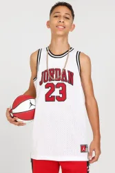 Jordan Mesh Tanktop - White + Black S Kids