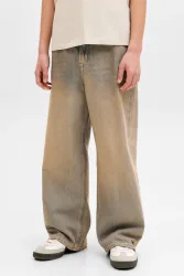 Jack & Jones Junior JJIDAVE Wide Fit Jeans - Blue/Brown 152 Kids
