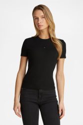 Calvin Klein Jeans Geripptes T-Shirt - Black XS Damen