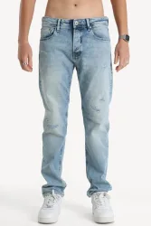Jack & Jones Mike Cole Tapered Fit Jeans L32 - Light Blue Denim 31/32 Herren