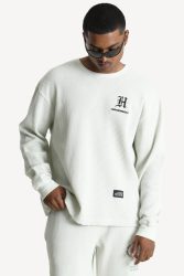 Hoodrich Langarmshirt aus Waffelstoff - Dawn Blue M Herren