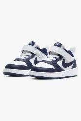 Nike Court Borough 2 Baby Sneaker - White + Blue Void + Signal Blue EU21