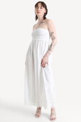 Only ONLTULUM Bandeaukleid - Bright White M Damen