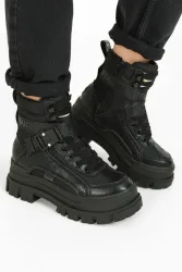 Buffalo Aspha Com1 Plateau Winterstiefelette - Schwarz EU37 Damen