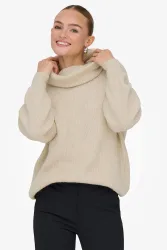 Only ONLWHITNEY Strickpullover - Pumice Stone Melange M Damen