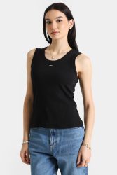 Tommy Jeans Geripptes Tanktop - Black XS Damen