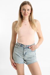 DKNY Geripptes Tanktop - Tropical Peach M Damen