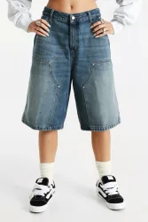 Carhartt WIP Nixon Double Knee Jeansshorts - Blue Washed XS Damen