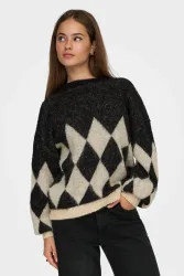 Only ONLNOEME Strickpullover - Black + Biscotti XS Damen