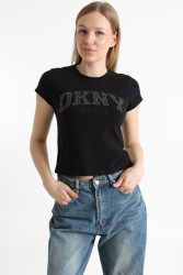DKNY Crop T-Shirt - Black M Damen