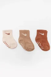 Nike Dreierpack Anti-Rutsch Baby Socken - Mineral Clay EU15