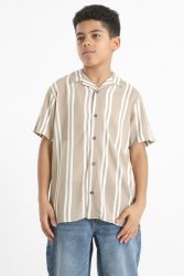 Jack & Jones Junior Jeff Stripe Resort Hemd - Crockery 164 Kids