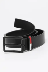Tommy Jeans Ledergürtel - Schwarz 90 Herren
