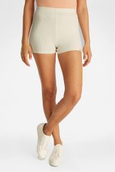 Calvin Klein Jeans Shorts aus Waffelstoff - Turtledove + Aloe Wash XXS Damen