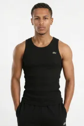 Lacoste Geripptes Tanktop - Black XS Herren