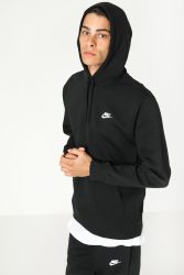 Nike Sportswear Club Fleece Kapuzensweatshirt - Schwarz + Weiss XS Herren