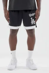 New Era Mesh Shorts - Black + White L Herren