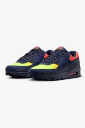 Nike Air Max 90 Sneaker - Blackened Blue + Hyper Crimson + Lemon Venom EU42.5 Herren