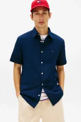 Tommy Jeans Seersucker Hemd - Dark Night Navy M Herren