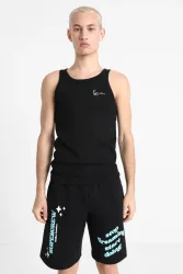 Karl Kani Tanktop aus Waffelstoff - Black S Herren
