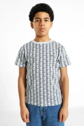 Lacoste T-Shirt - Monogram + Calluna + Graphite 12 Kids