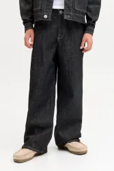 Jack & Jones Junior JJIDAVE Wide Leg Jeans - Blue Denim 152 Kids
