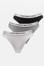 Tommy Hilfiger Dreierpack Strings - White + Black + Grey Heather M Damen