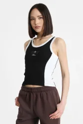 Felicious Geripptes Crop Tanktop - Black + White S Damen