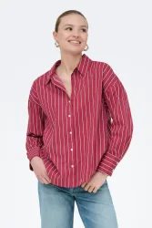 Only ONLOREGON Langes Hemd - Deep Claret M Damen