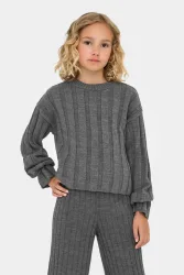 Only KOGTESSA Strickpullover - Dark Grey Melange 158-164 Kids