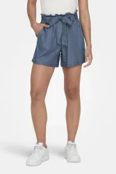 Only Bea Smilla Paperbag-Shorts - Medium Blue Denim XS Damen