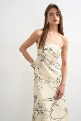 TOPSHOP TSSCARLET Satin Bandeau Crop Top - Snow White 38 Damen
