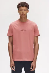 Fred Perry Embroidered T-Shirt - Putty Pink L Herren