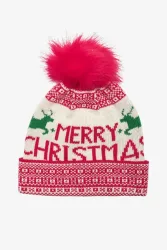 Only Arden Weihnacht Pom-Beanie - High Risk Red Einheitsgroesse Damen