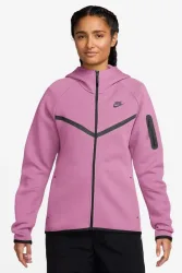 Nike Sportswear Tech Fleece Kapuzensweatjacke - Light Magenta + Black S Damen