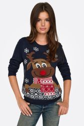 Only Weihnachtsstrickpullover - Night Sky M Damen