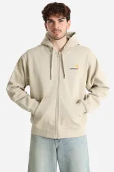 Carhartt WIP American Script Oversize Kapuzensweatjacke - Fleur De Sel S Herren