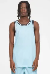 Urban Classics Oversize Meshtop - Oceanblue + Black + White M Herren