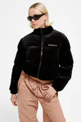 Juicy Couture Margo Samt Pufferjacke - Black XXS Damen