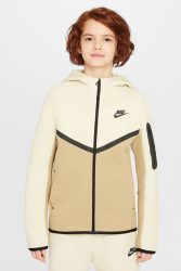 Nike Sportswear Tech Fleece Kapuzensweatjacke - Parachute Beige + Light Khaki L Kids
