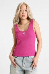 Guess Geripptes Tanktop - Purple Dragonfruit M Damen