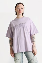 Favela Aves Rhinestone Oversize T-Shirt - Lilac M Damen