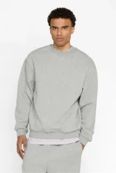 Urban Classics Fluffy Sweatshirt - Grey Heather M Herren