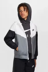 Nike Windbreaker - White + Smoke Grey + Black L Kids